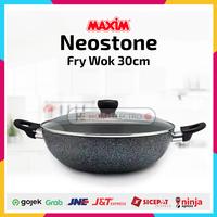 Gambar Maxim Neostone Wok 30 cm Wajan Tutup Kaca Ceramic Diamond Coating dari Home Electro undefined 1 Tokopedia