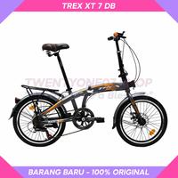 Gambar Sepeda Lipat 20 Inch TREX XT 7 DB NEW Steel 7 Speed Disc Brake - Black Blue dari TWENTYONE07 SHOP undefined 4 Tokopedia