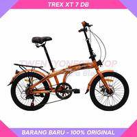 Gambar Sepeda Lipat 20 Inch TREX XT 7 DB NEW Steel 7 Speed Disc Brake - Black Blue dari TWENTYONE07 SHOP undefined 5 Tokopedia