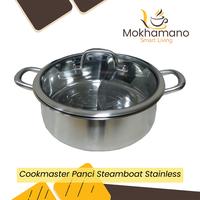 Gambar Cookmaster Panci Soup Steamboat Shabu Shabu Hot Pot Stainless HP304 - 32CM dari Mokhamano Coffee undefined 1 Tokopedia