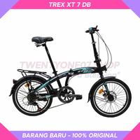 Gambar Sepeda Lipat 20 Inch TREX XT 7 DB NEW Steel 7 Speed Disc Brake - Black Blue dari TWENTYONE07 SHOP undefined 2 Tokopedia