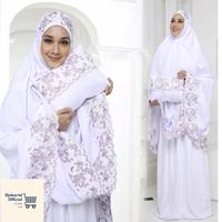 Gambar Mukena Syahbani Katun Mikro Siti Khadijah Mukena Dewasa COD - Putih Cokelat dari Djakarta Official Store undefined 4 Tokopedia