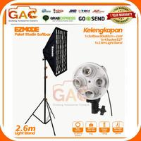 Gambar EZMODE Studio Lighting Stand + 4 Socket Softbox 60x80cm with Grid dari gudang accesories camera undefined 1 Tokopedia