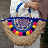 Gambar tas rotan handmade bali tas kerajinan bali pompom pantai - Kuning dari mozzare shop undefined 5 Tokopedia