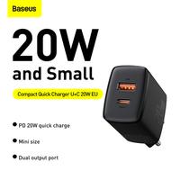 Gambar Baseus Kepala Charger Quick Charger QC3.0 Type-C+USB 20W PD Fast Charg - Putih dari Baseus Loc id undefined 3 Tokopedia