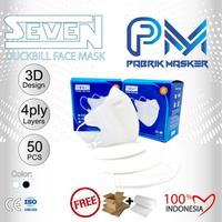 Gambar Masker Duckbill Seven 4 Ply Medis Surgical Kemenkes 50pcs - DB50 Putih dari Pabrik Masker Official undefined 1 Tokopedia