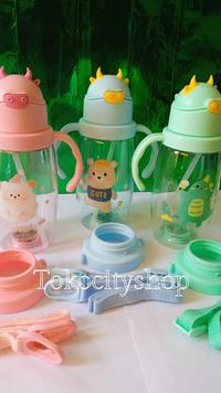 Gambar Botol Minum Anak Lighting Motif / Karakter Sapi Lampu 2In1 550ml B889 - Hijau dari Tokocityshop undefined 5 Tokopedia