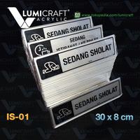 Gambar Sign Tenda "Sedang Sholat - Sedang Istirahat / Ke Toilet" Acrylic Tent Warna Silver Bolak Balik | Lumicraft IS-01 dari Lumicraft Acrylic undefined 5 Tokopedia