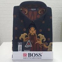 Gambar Kemeja Boss reguler fit lengan panjang Batik hitam cerah - Cokelat, 15/M dari Kalimas Bandung_NEW undefined 2 Tokopedia