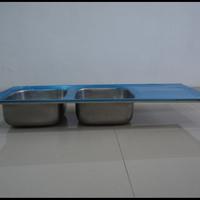 Gambar Bak Cuci Piring 2 lubang dengan sayap 115cm kitchen sink 115cm dari venf undefined 3 Tokopedia