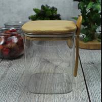 Gambar Kitchen Glass Jar Bamboo Container / tempat bumbu kaca import / toples dari Kochindo undefined 2 Tokopedia