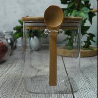 Gambar Kitchen Glass Jar Bamboo Container / tempat bumbu kaca import / toples dari Kochindo undefined 3 Tokopedia