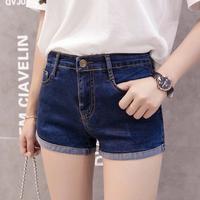 Gambar High Waist Celana Pendek Wanita Korea Hot Pants Jeans - 32, navy dari GrosirAjaYuk undefined 2 Tokopedia
