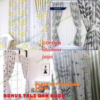 Gambar gorden minimalis gordyn motif daun gorden blackout gorden jendela - motif bunga, tinggi 250 cm dari gorden idaman jaya undefined 1 Tokopedia