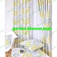 Gambar gorden minimalis gordyn motif daun gorden blackout gorden jendela - motif bunga, tinggi 250 cm dari gorden idaman jaya undefined 2 Tokopedia