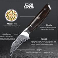 Gambar TURWHO Prem 3.5” Japanese Style Damascus Paring Knife w/Ebony Handle dari Koch&Backen undefined 3 Tokopedia
