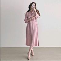 Gambar YIJIN KOREAN STYLE VINTAGE MIDI DRESS CASUAL POLOS BUSUI BUMIL HIJAB - Baby Peach dari Savana Fashion 8 undefined 3 Tokopedia