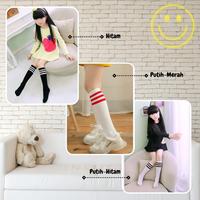 Gambar Kaos kaki Anak Perempuan Anak Laki Simple Selutut Panjang Murah Import - Hitam dari MY LITTLE TULIP undefined 3 Tokopedia