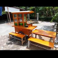 Gambar gerobak nasi goreng dan satu set meja kursi free ongkir - 150x55x180 dari SIMO GEROBAK undefined 3 Tokopedia