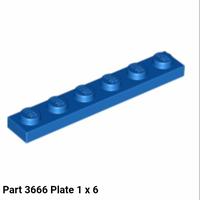 Gambar Lego Part 3666 plate 1x6 / 1 x 6 blue dari mamiri bricks undefined 1 Tokopedia