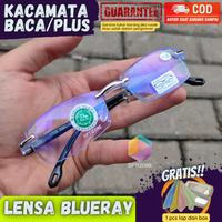 Gambar kacamata baca plus lensa anti blueray rimless tanpa bingkai free box dari OPTIZONE undefined 1 Tokopedia