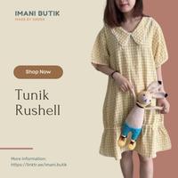 Gambar Imani Butik | Fashion Wanita Tunik Rushell Model Kotak Kancing Katun Cantik Atasan Linen Casual Flannel Panjang Baju Terusan Dress Oversize Midi Muslim Tunik Wanita Kekinian - Hitam, S dari Butik Imani Bandung undefined 1 Tokopedia