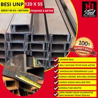 Gambar Kanal U / Besi UNP - 120 X 55 X 3.8mm X 6m dari Hi Steel undefined 1 Tokopedia