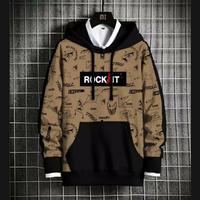 Gambar SWEATER HOODIE ROCK IT BAHAN FLEECE TEBAL - Biru dari Ls collection2 undefined 1 Tokopedia