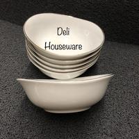 Gambar Mangkok Oval Keramik / Mangkok 6,5" / Mangkok Keramik Putih dari Deli Houseware undefined 3 Tokopedia