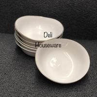 Gambar Mangkok Oval Keramik / Mangkok 6,5" / Mangkok Keramik Putih dari Deli Houseware undefined 2 Tokopedia