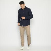 Gambar Code Male - Warner Kemeja Oxford Pria Lengan Panjang Navy Dark Slimfit - navy dark, S dari Code Male undefined 4 Tokopedia