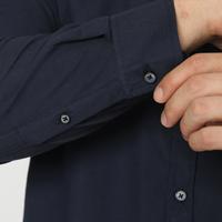 Gambar Code Male - Warner Kemeja Oxford Pria Lengan Panjang Navy Dark Slimfit - navy dark, S dari Code Male undefined 5 Tokopedia
