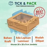 Gambar Box Kraft Kemasan Roti Kue Cake Brownies Dus Coklat 20x20x7 Window dari TickandPack undefined 1 Tokopedia