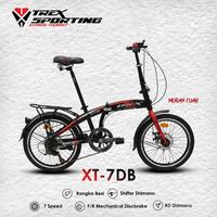 Gambar Sepeda Lipat 16 20 Inch TREX XT 7 DB SHIMANO 7 Speed Disc Brake Cakram - Black Blue, 16 dari MurahcuanBike undefined 4 Tokopedia