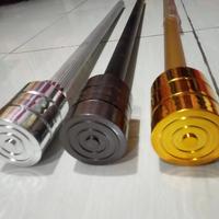 Gambar batang gorden minimalis full set - tiang besi gorden- pipa bulat - rel - Cokelat dari sinar barokah gordyn undefined 2 Tokopedia