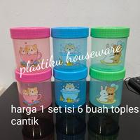 Gambar Toples Plastik Cantik Toples Set Toples Kue Lebaran Toples Drat isi 6 dari Plastiku Houseware undefined 1 Tokopedia
