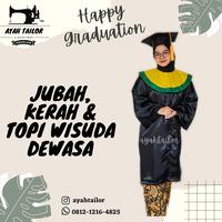 Gambar Baju toga wisuda dewasa, jubah wisuda, topi wisuda,kerah/slaber wisuda - S dari Ayah Tailor undefined 1 Tokopedia