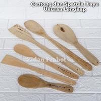 Gambar Centong dan Spatula Bahan Kayu / Sodet / Sutil / Galo Ukuran Lengkap - SPATULA BULAT B dari Zidan Prabot undefined 2 Tokopedia