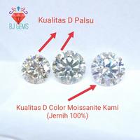 Gambar Batu Berlian Moissanite 5ct White D Color Original Sertifikat GRA asli - 5 ct dari Bj gems undefined 5 Tokopedia