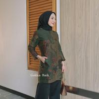 Gambar Blouse 0001 Baju Batik Atasan Wanita Sogan Solo Dilapis Furing Trocot - Hijau Tua, S dari BatikFauzana undefined 4 Tokopedia