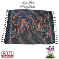 Gambar kain pantai bahan katun premium / kain bali motif daun / sarung panta - Merah, All Size dari gulaweh undefined 4 Tokopedia