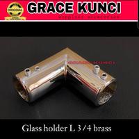 Gambar glass holder pipa stainless L 3/4 sambungan pipa toilet cubical brass dari Grace kunci undefined 2 Tokopedia