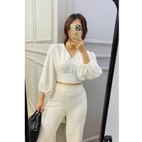 Gambar MYAH TOP ATASAN CROPTOP WANITA - Putih, S dari Blissful Label undefined 4 Tokopedia