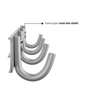 Gambar Wellup Gantungan Hanger Kapstok Handuk Baju Alumunium 4 5 6 Kait WGB - 4 HOOK dari Wellup undefined 3 Tokopedia
