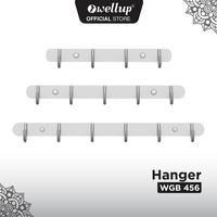 Gambar Wellup Gantungan Hanger Kapstok Handuk Baju Alumunium 4 5 6 Kait WGB - 4 HOOK dari Wellup undefined 1 Tokopedia