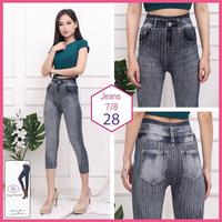 Gambar Celana Legging Jeans 7/8 Wanita Import Motif Salur 28 dari Midoet Clothing undefined 1 Tokopedia