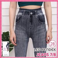 Gambar Celana Legging Jeans 7/8 Wanita Import Motif Salur 28 dari Midoet Clothing undefined 2 Tokopedia