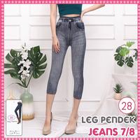 Gambar Celana Legging Jeans 7/8 Wanita Import Motif Salur 28 dari Midoet Clothing undefined 3 Tokopedia