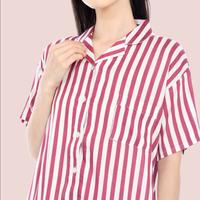 Gambar Piyama Rayon/ Baju Tidur Premium/ Oneset Celana Pendek Rose Pinstripe dari By Sora Piyama undefined 3 Tokopedia