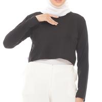 Gambar Manset Crop Top Lengan Panjang | Manset Baju | Inner Bolero Dada Leher - Coklat tua, S-M-L dari Kampung Kerudung undefined 4 Tokopedia